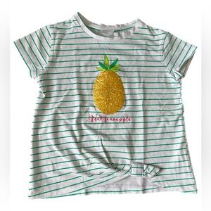 2 for $10 Zara Girls Green stripe Gold Texture Pineapple Faux Side Tie size 6